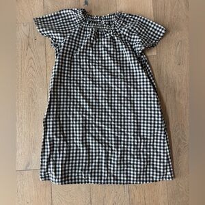 uniqlo Girls Gingham Dress Blue Cream 7-8 years